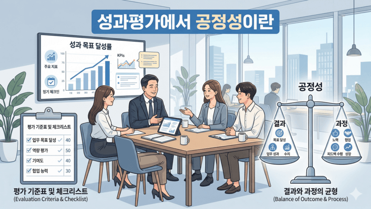Cover Image for 성과평가, 왜 늘 어렵게 느껴질까? 개념과 공정성을 쉽게 정리해보자